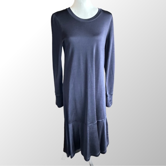 COS Dress Size‎ Medium Navy Blue Midi Long Sleeve Classic Elegant Quiet Luxury - Picture 1 of 15